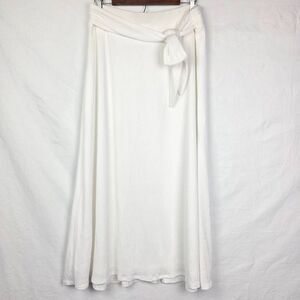 Cato White Maxi Faux Wrap Skirt Medium Boho Resort, NWT